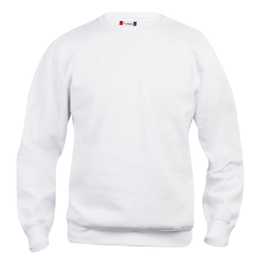 Clique Schilder Sweater Ronde Hals Basic Wit - van Clique - Nu voor maar €24.95 bij Workwear 2 Day