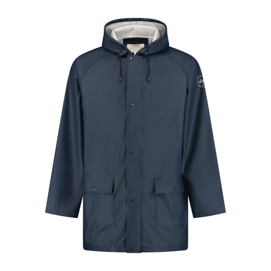 JS Regenjas PU met capuchon Waterdicht Navy - van JS - Nu voor maar €59.95 bij Workwear 2 Day