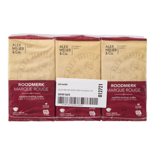 Alex Meijer Koffie Roodmerk Snelfiltermaling (6x250 Gram) - van Alex Meijer - Nu voor maar €32.95 bij Workwear 2 Day